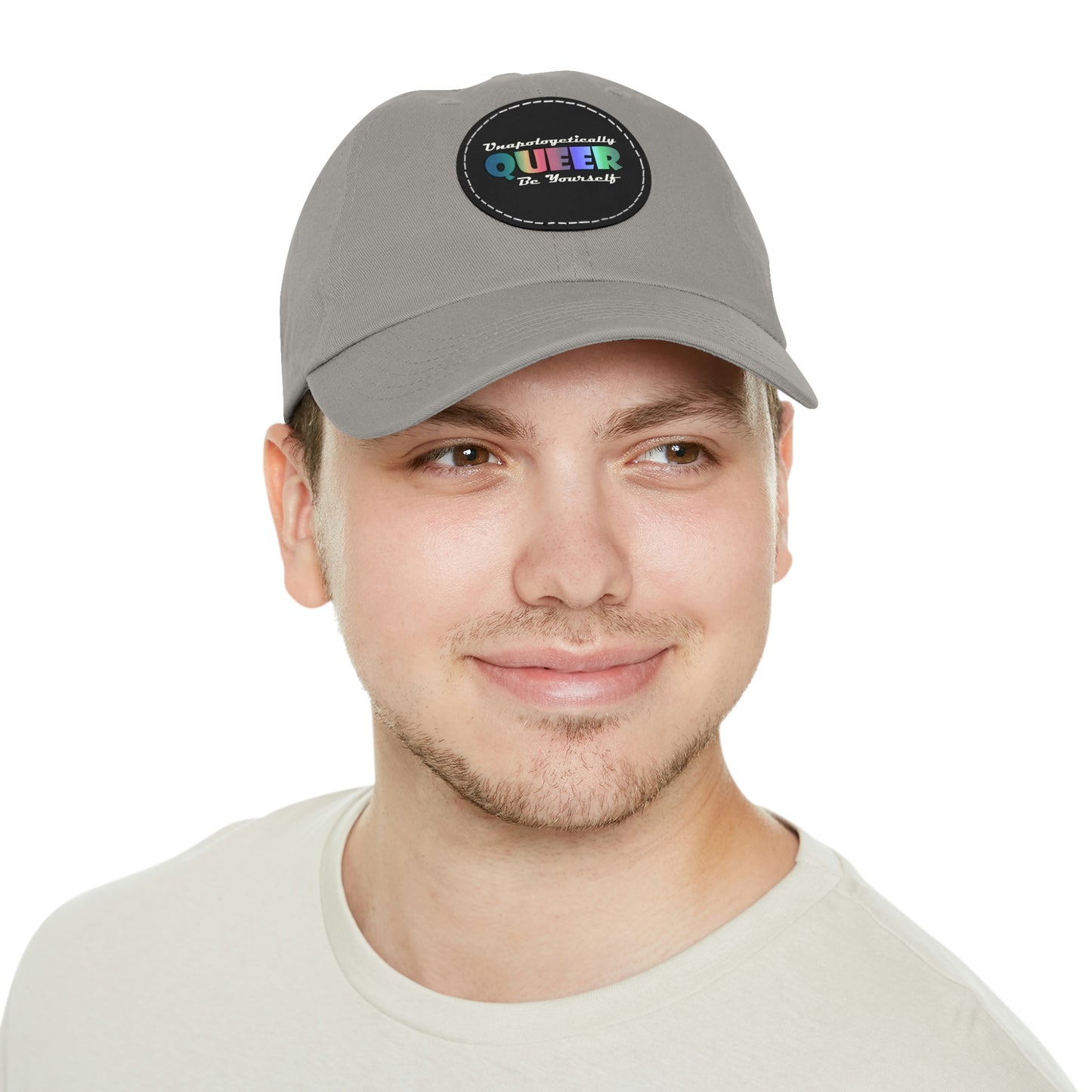 Unapologetically Queer - Be Yourself Hat with Leather Patch (Round)