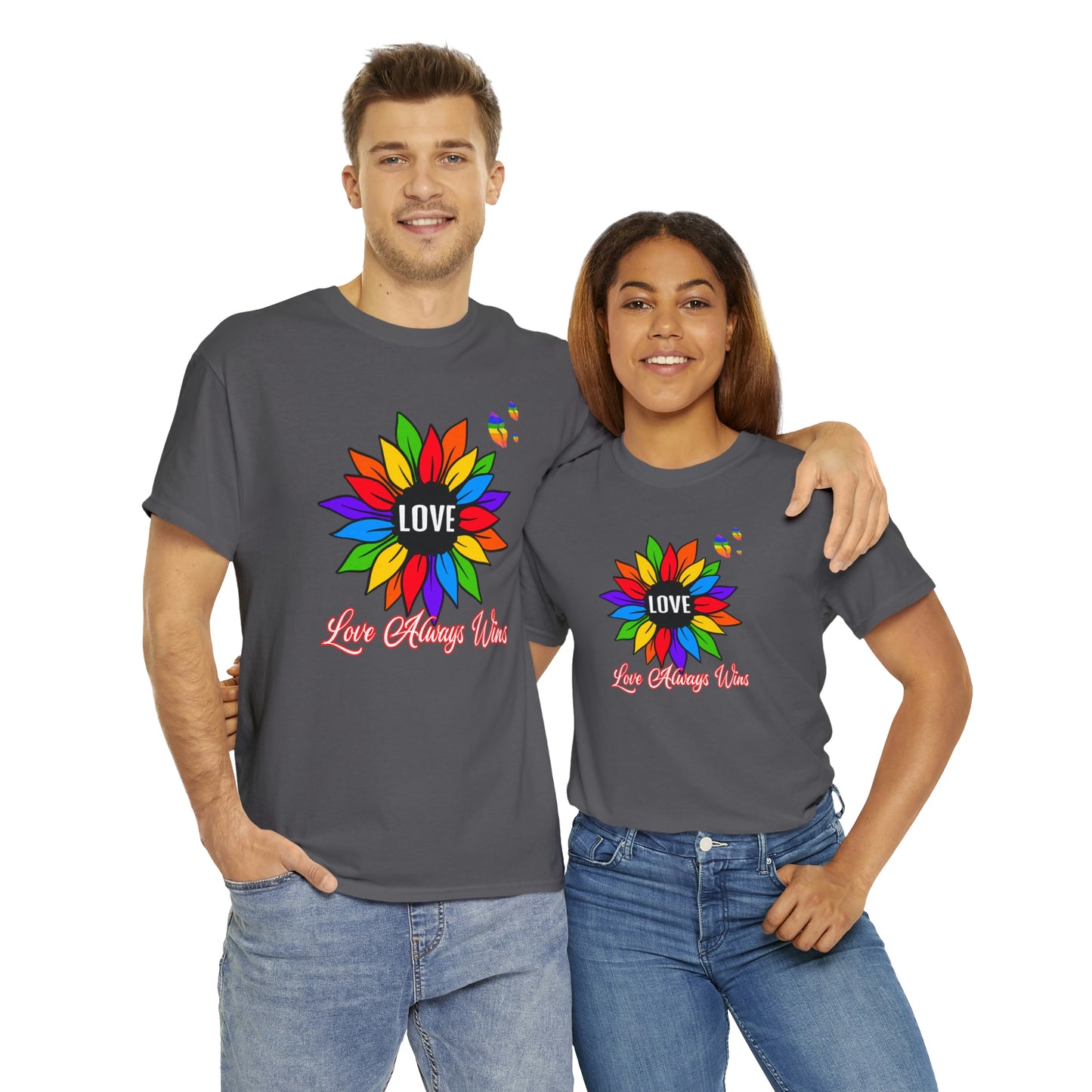 Love Always Wins - Traditional Rainbow - Cotton Tee