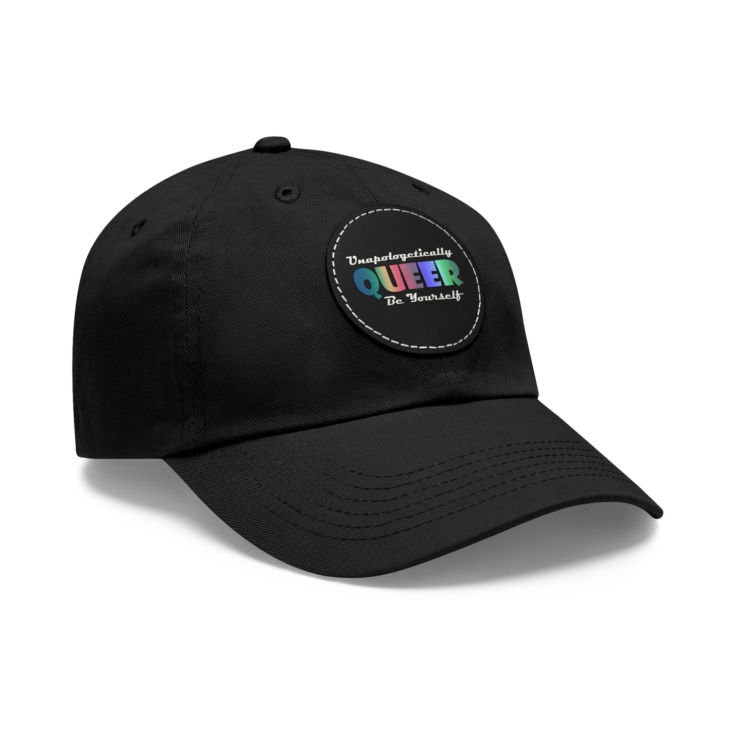 Unapologetically Queer - Be Yourself Hat with Leather Patch (Round)