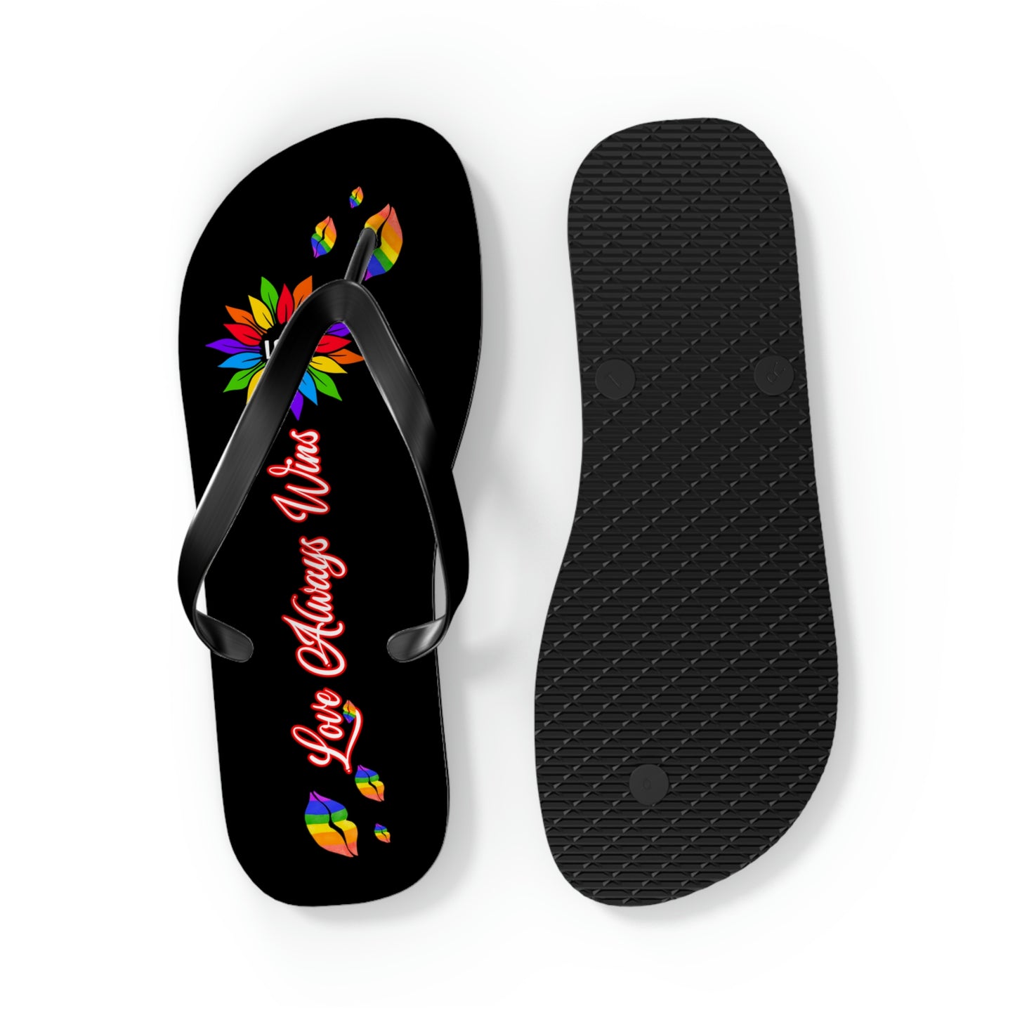 Love Always Wins - Traditional Rainbow - Flip Flops