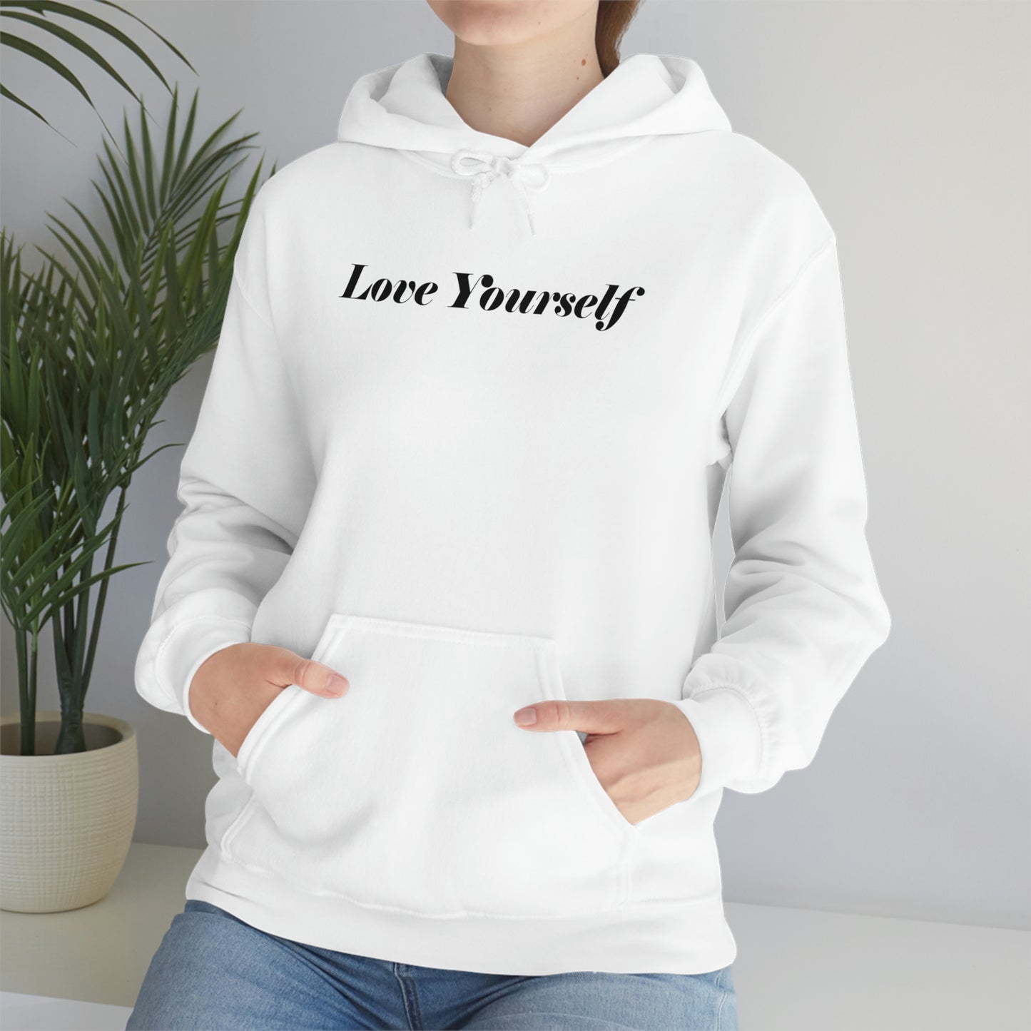 Love Yourself - Dear Human behind me. - Unisex Heavy Blend™ Hooded Sweatshirt