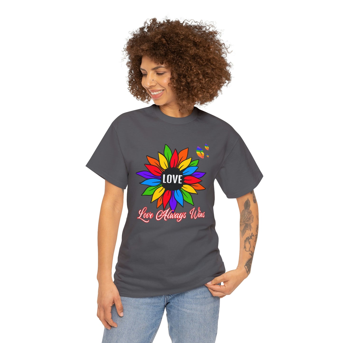 Love Always Wins - Traditional Rainbow - Cotton Tee