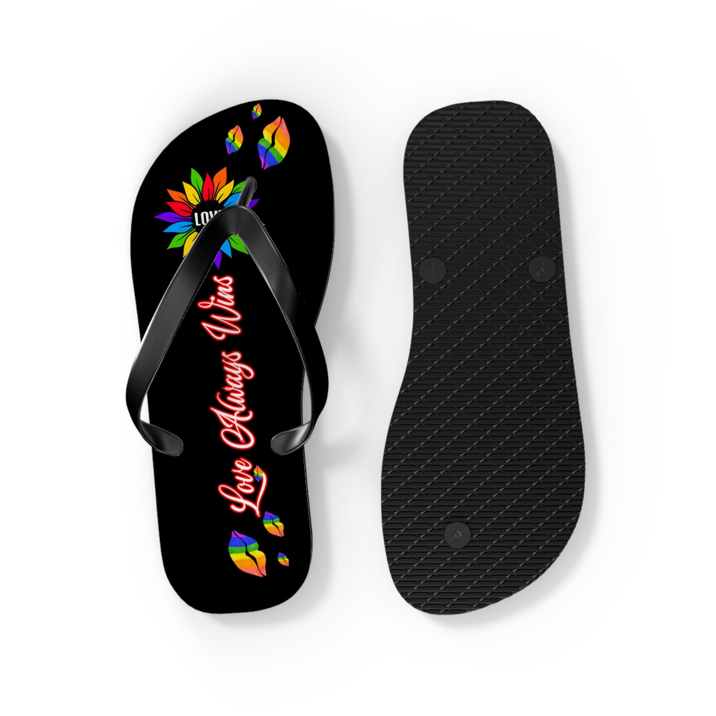 Love Always Wins - Traditional Rainbow - Flip Flops