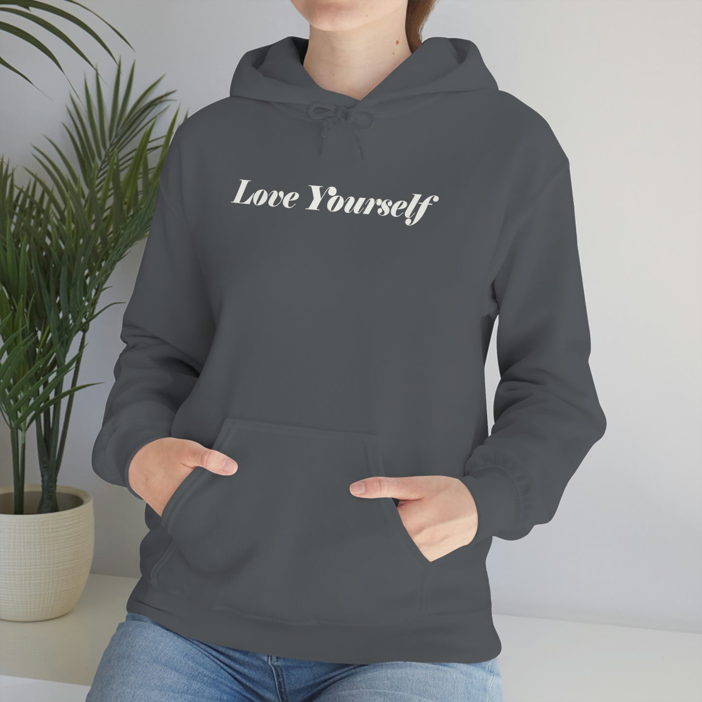 Love Yourself - Dear Human Behind Me - FRONT AND BACK - Unisex Heavy Blend™ Hooded Sweatshirt