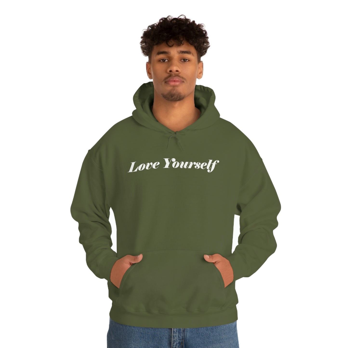 Love Yourself - Dear Human Behind Me - FRONT AND BACK - Unisex Heavy Blend™ Hooded Sweatshirt