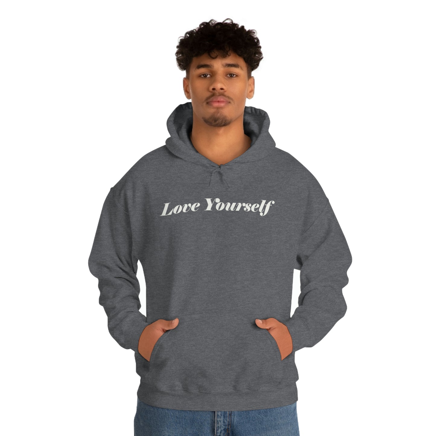 Love Yourself - Dear Human Behind Me - FRONT AND BACK - Unisex Heavy Blend™ Hooded Sweatshirt