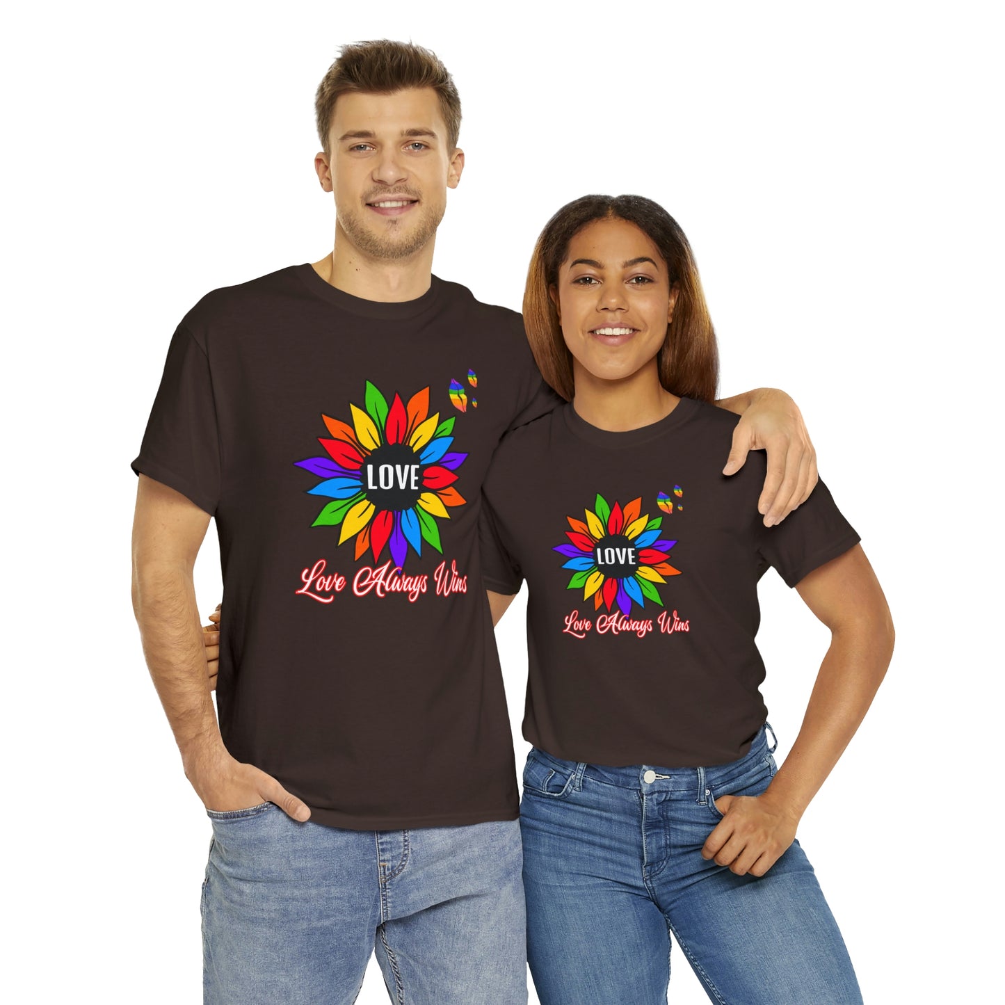 Love Always Wins - Traditional Rainbow - Cotton Tee