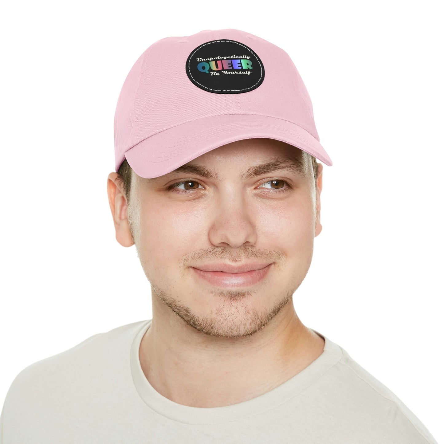 Unapologetically Queer - Be Yourself Hat with Leather Patch (Round)