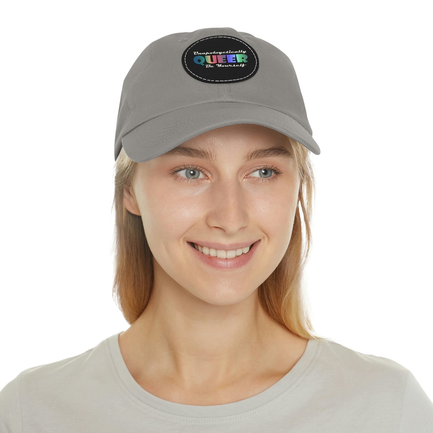 Unapologetically Queer - Be Yourself Hat with Leather Patch (Round)