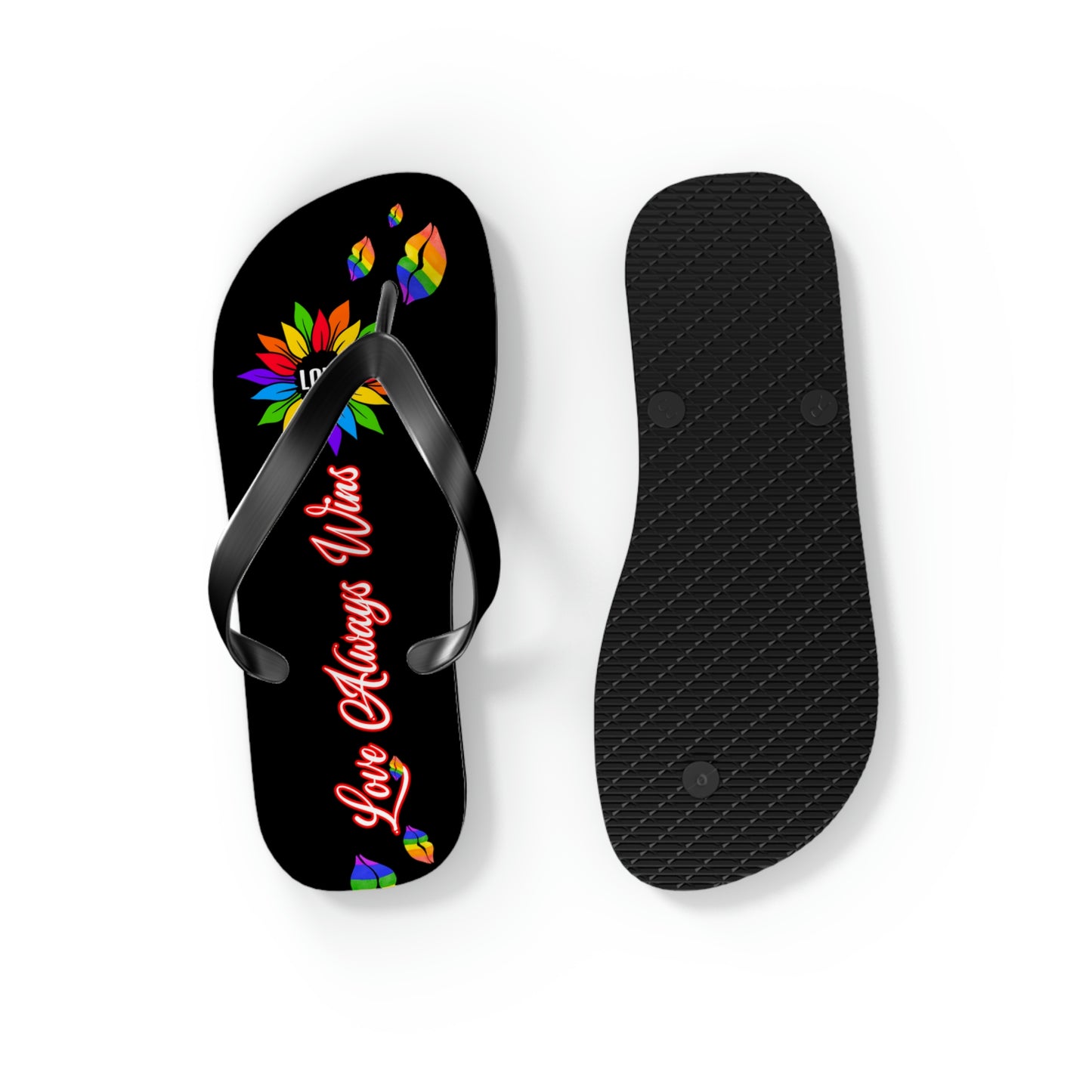 Love Always Wins - Traditional Rainbow - Flip Flops