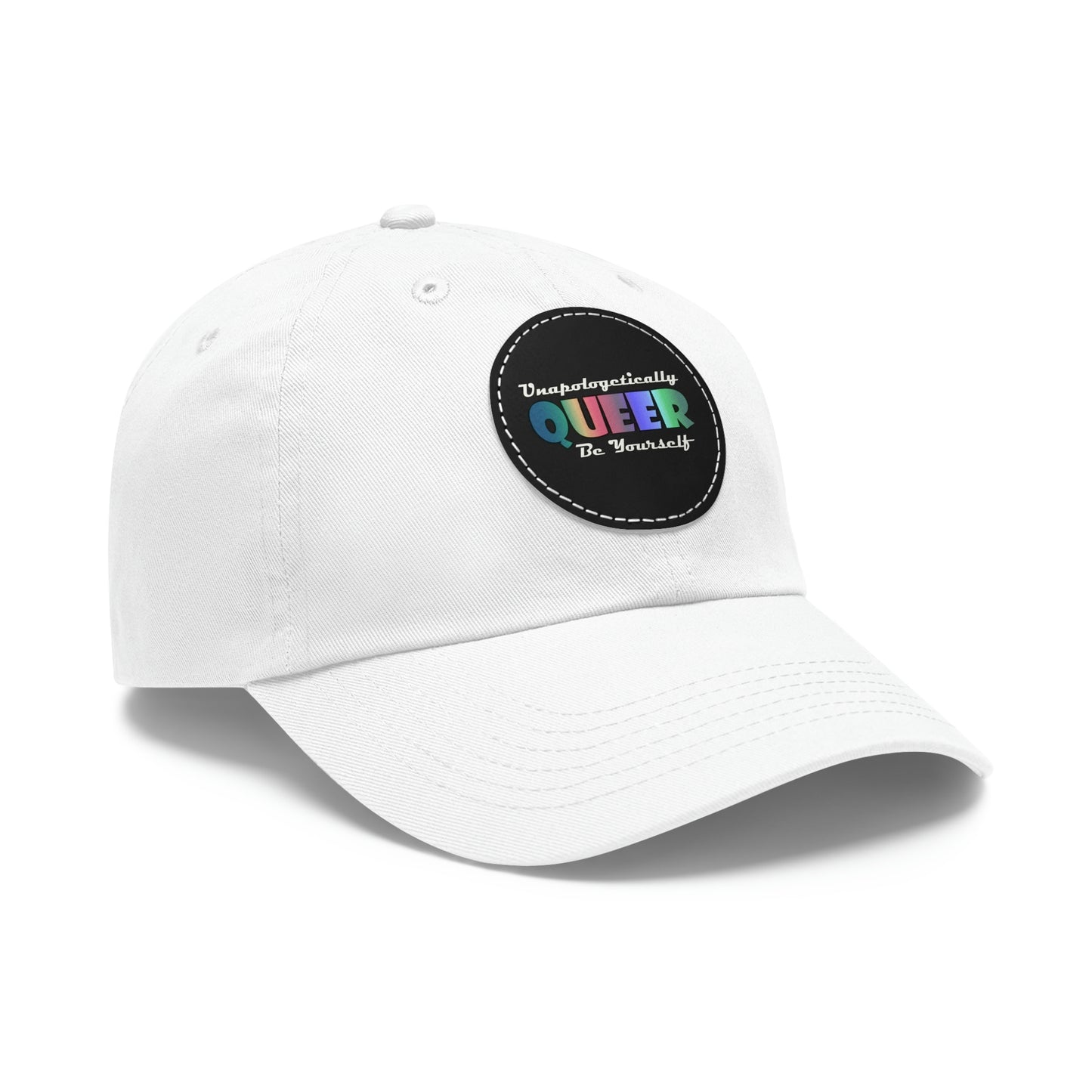 Unapologetically Queer - Be Yourself Hat with Leather Patch (Round)