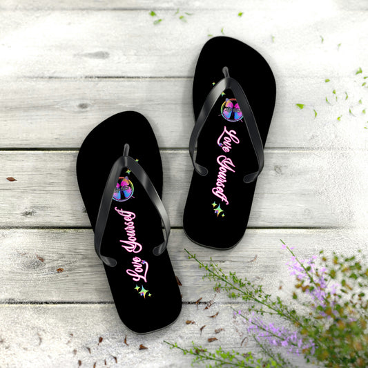 Love Wins - Love Yourself Butterfly Flip Flops