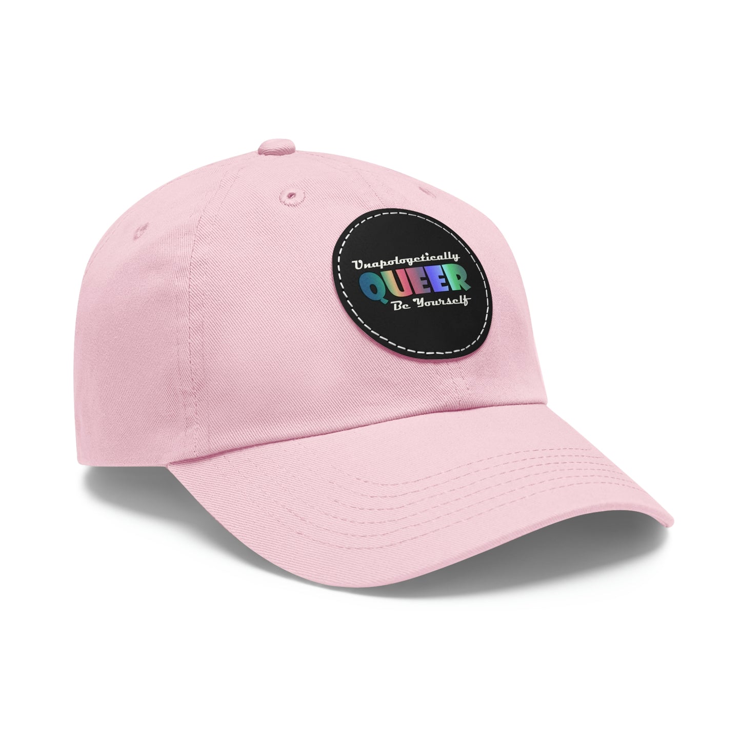 Unapologetically Queer - Be Yourself Hat with Leather Patch (Round)