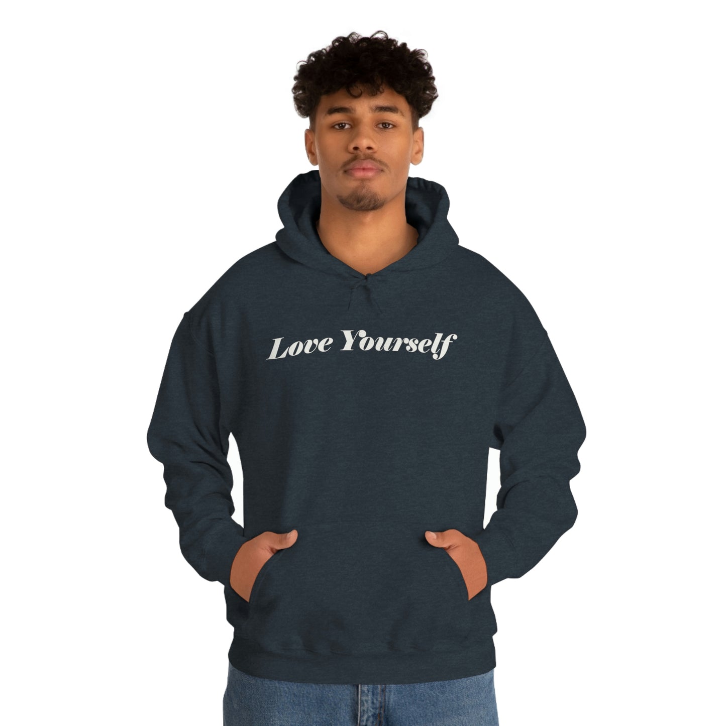 Love Yourself - Dear Human Behind Me - FRONT AND BACK - Unisex Heavy Blend™ Hooded Sweatshirt