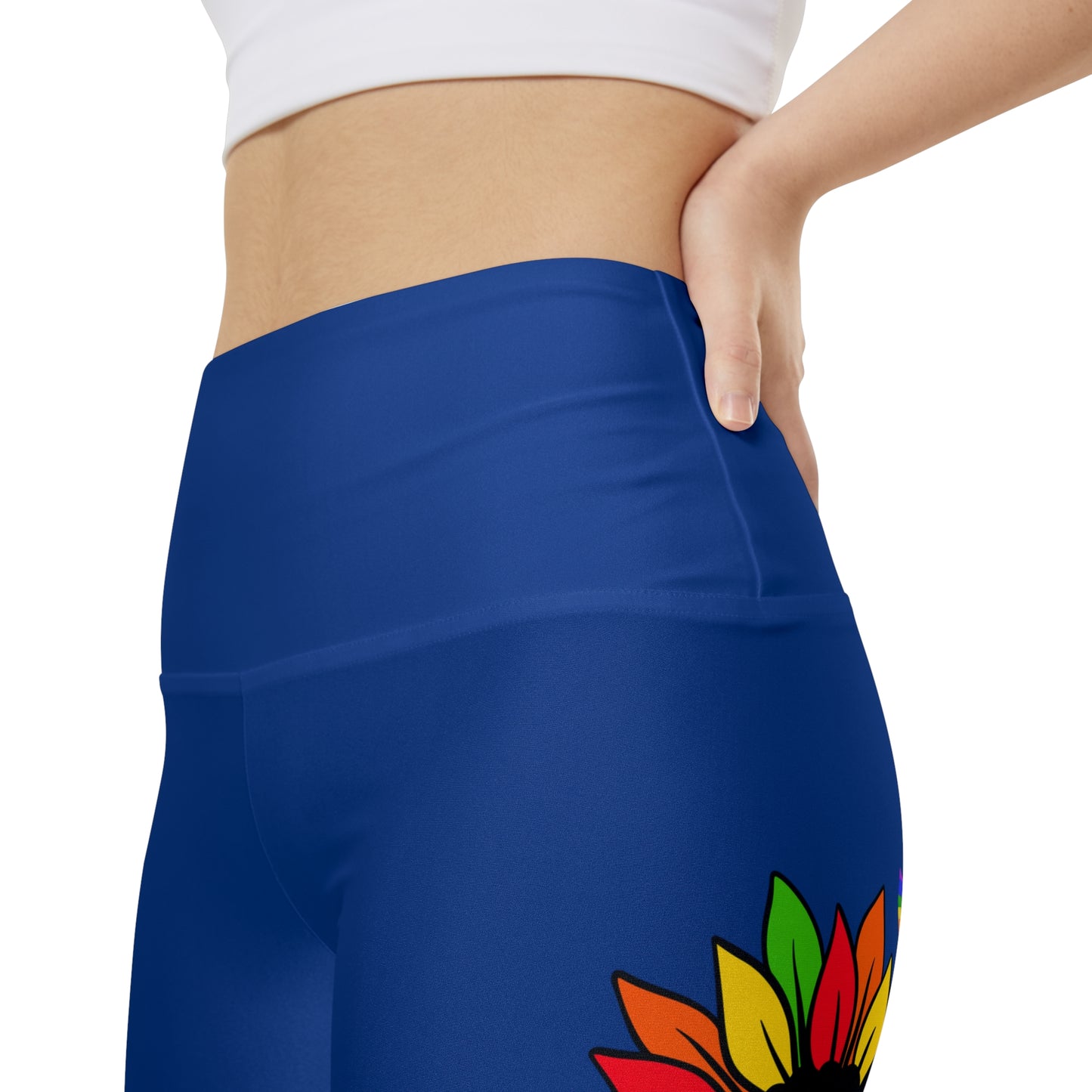 Love Always Wins High Waist Yoga Shorts (AOP) - Blue